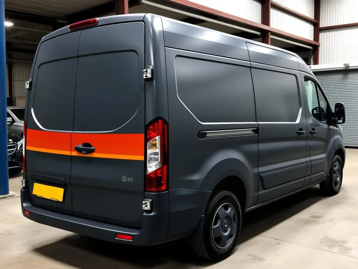 Printed fleet livery and cut vinyl branding applied to a commercial van in Rutherglen